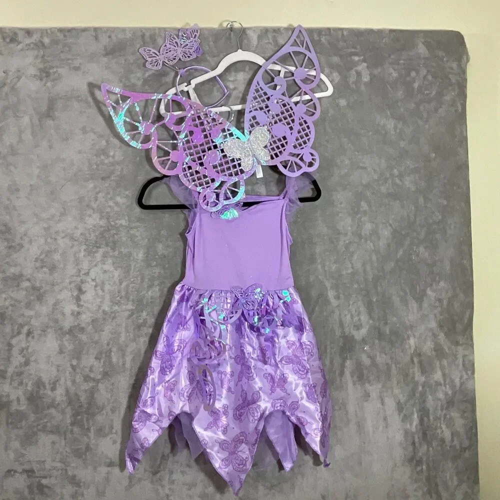Shimmering Butterfly Purple child  M 8-10 Halloween Child Costume - Picture 2 of 9